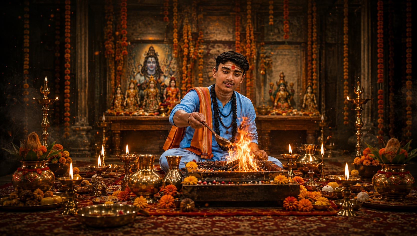 Puja ceremony banner